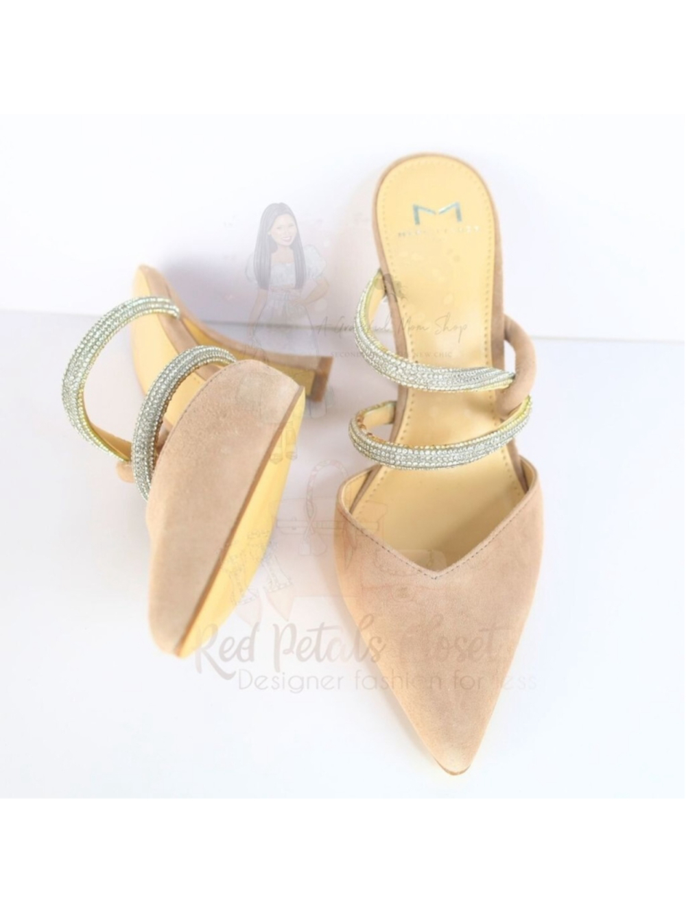 Marc Fisher Women's Candy High Heel Mules Natural Size 6.5- 0214 - Picture 3 of 16